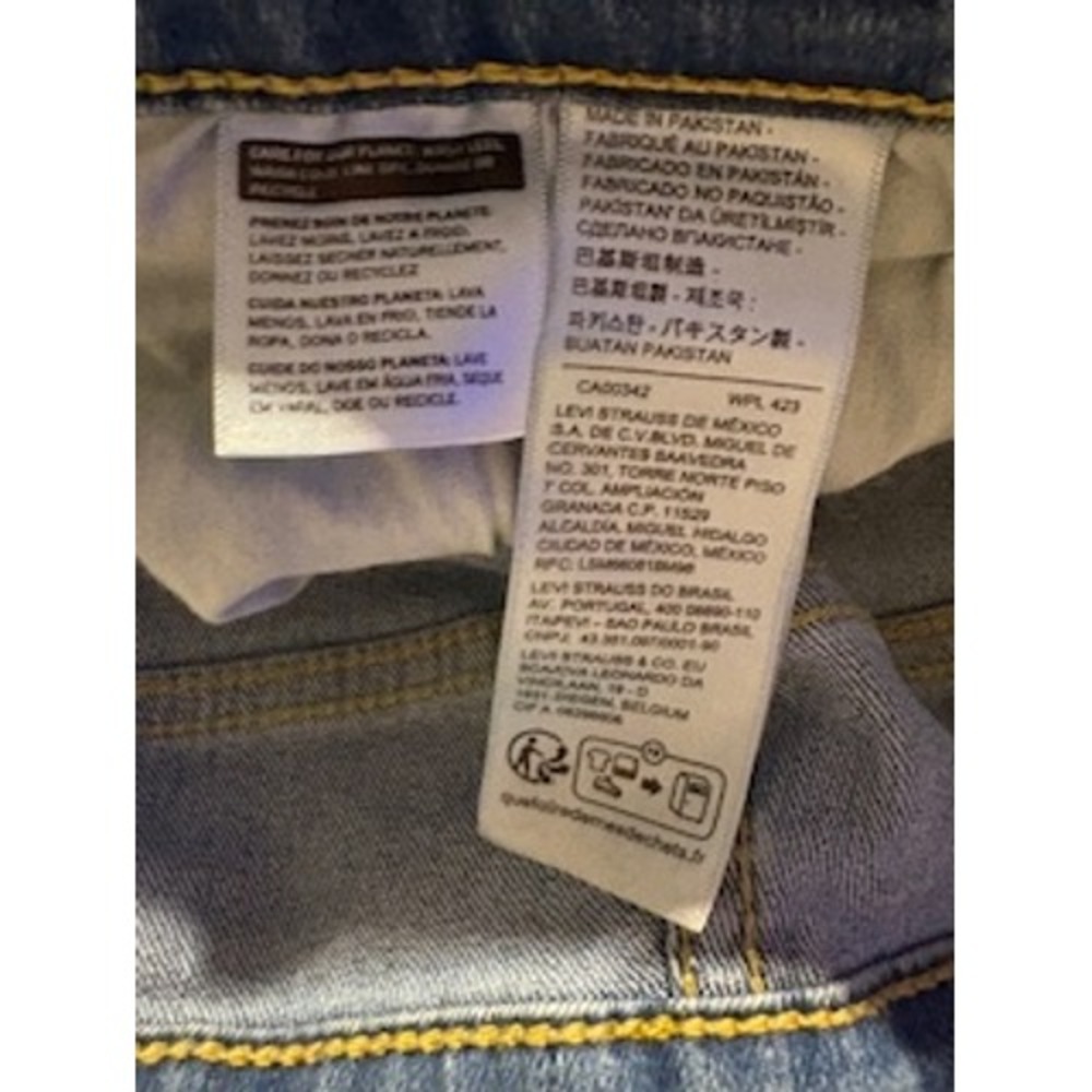 LEVIS 726 Flare Split-Hem Jeans 34 Blue High Rise Boho Retro Denim Western - Picture 9 of 9